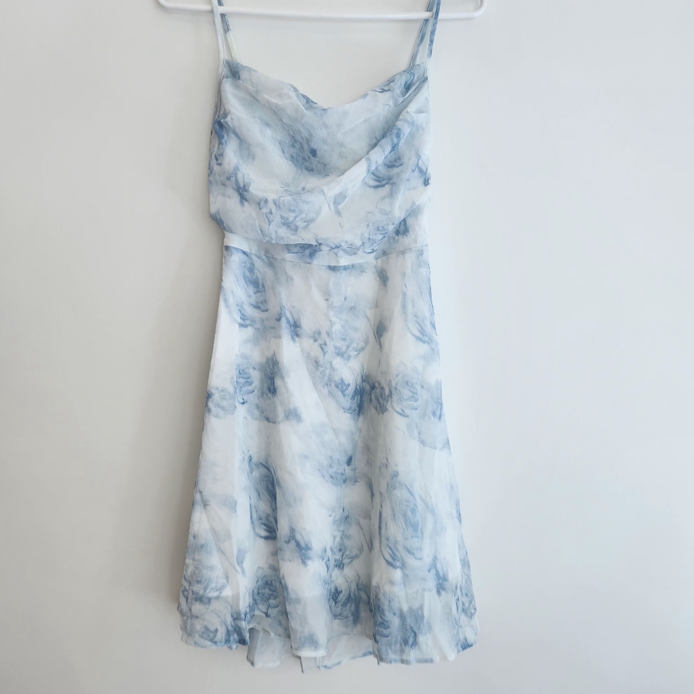 Light Blue Floral Mini Dress
